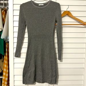 Marks & Spencer Grey Ribbed Long Sleeve Dress